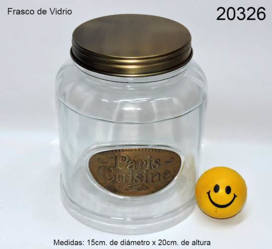 Imagen de FRASCO DE VIDRIO REDONDO ANCHO 15X20CM 6.23